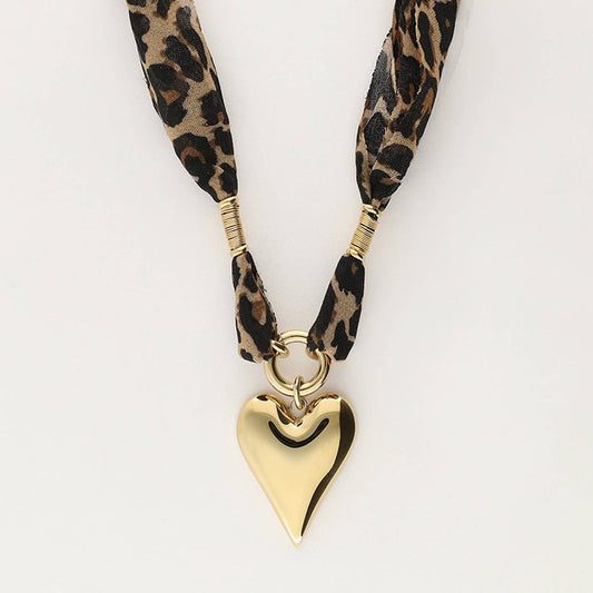 Leopard Print Scarf Necklace