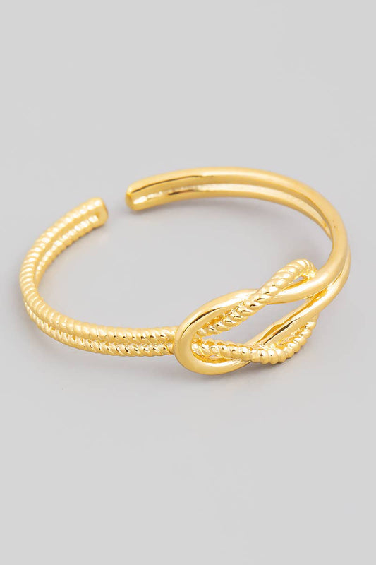 Gold Dipped Metallic Knot Minimalist Ring