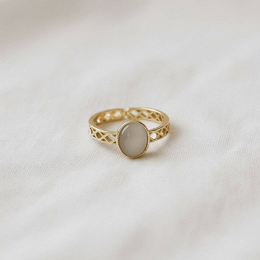 French Palace Inspired Hollow Cat's Eye Ring