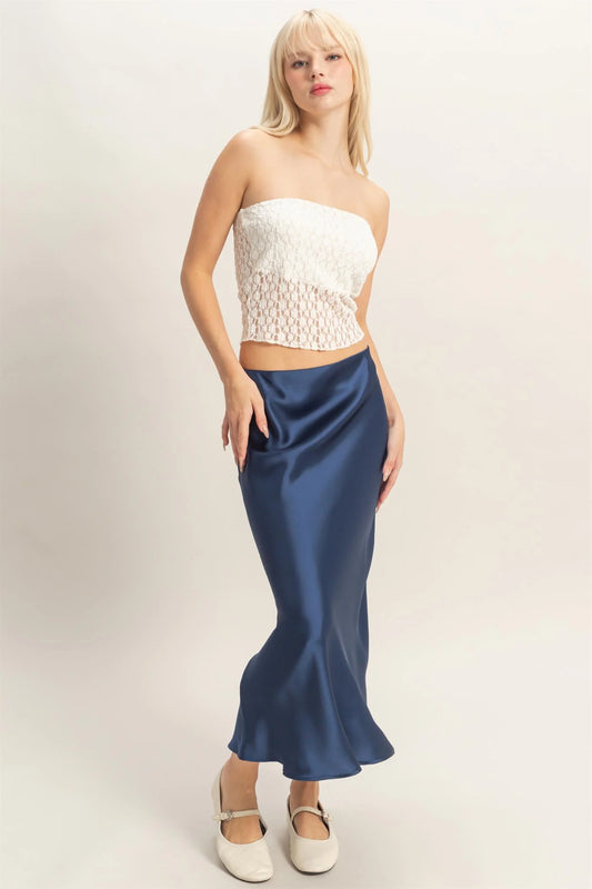 Satin Midi Skirt