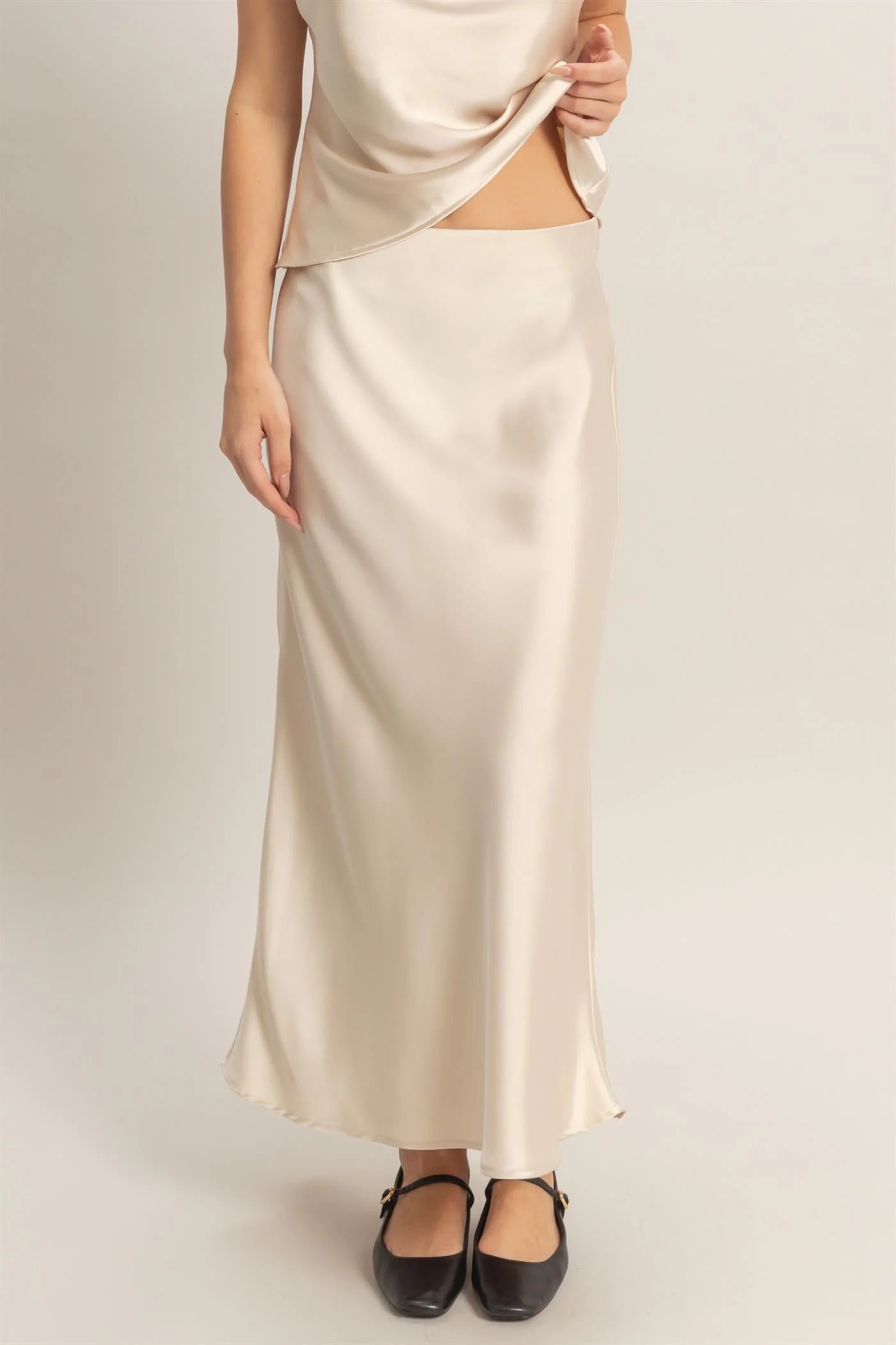 Satin Midi Skirt