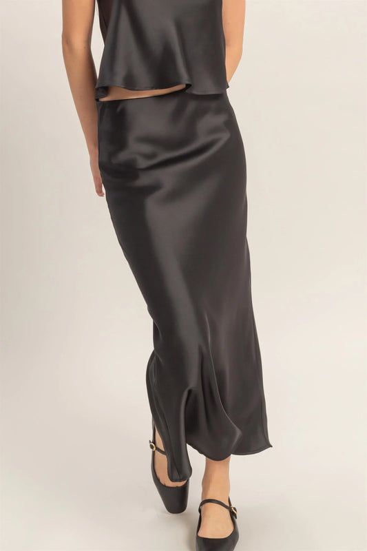 Satin Midi Skirt